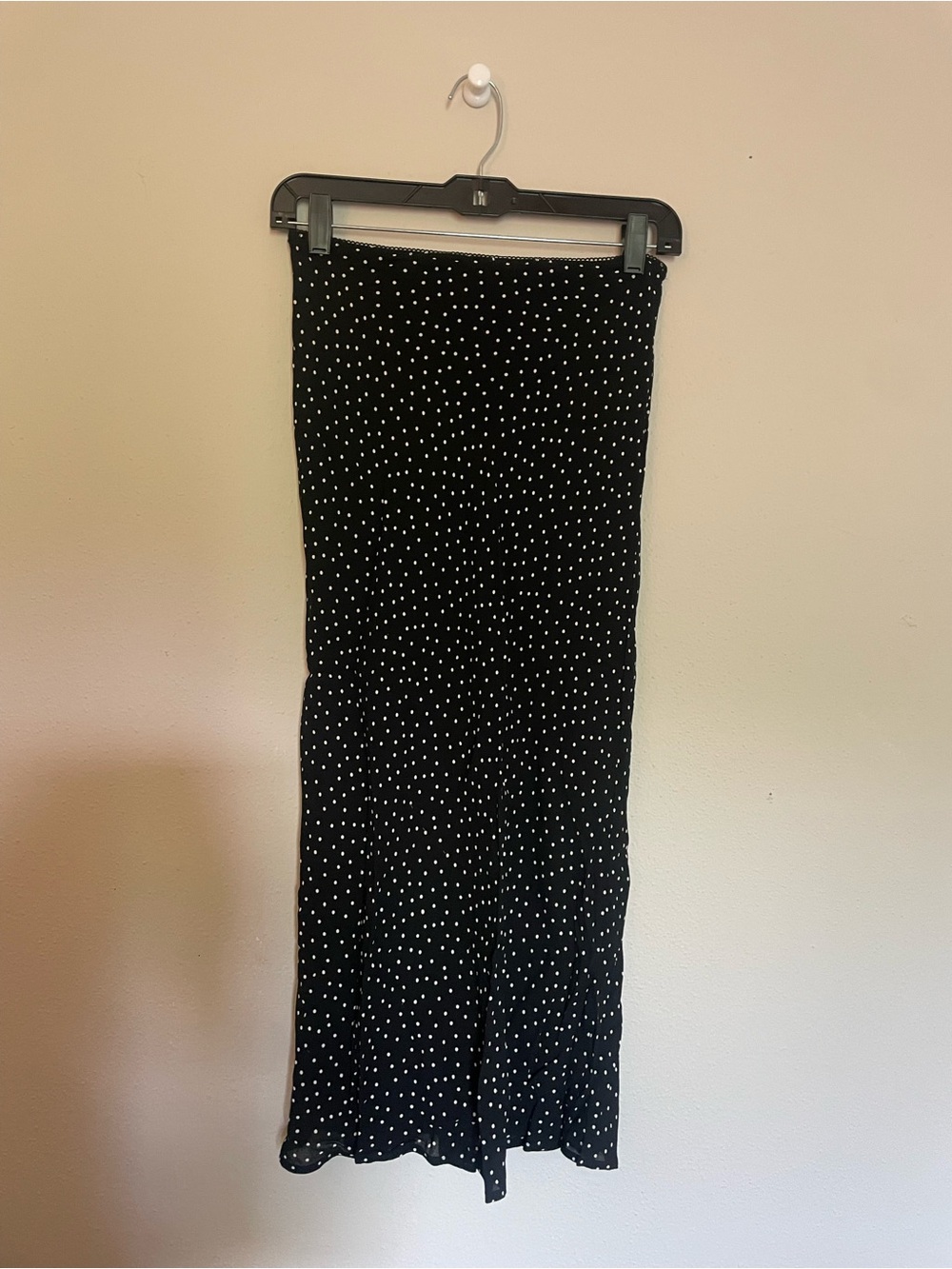 Reformation Layla Black Maxi Skirt with White Polka Dots - Picture 3 of 3